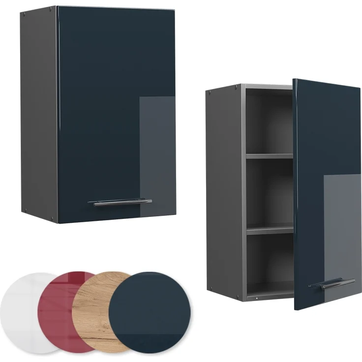 Hängeschrank Fame-Line Dunkelblau Hochglanz 45 cm Vicco – Bild 5