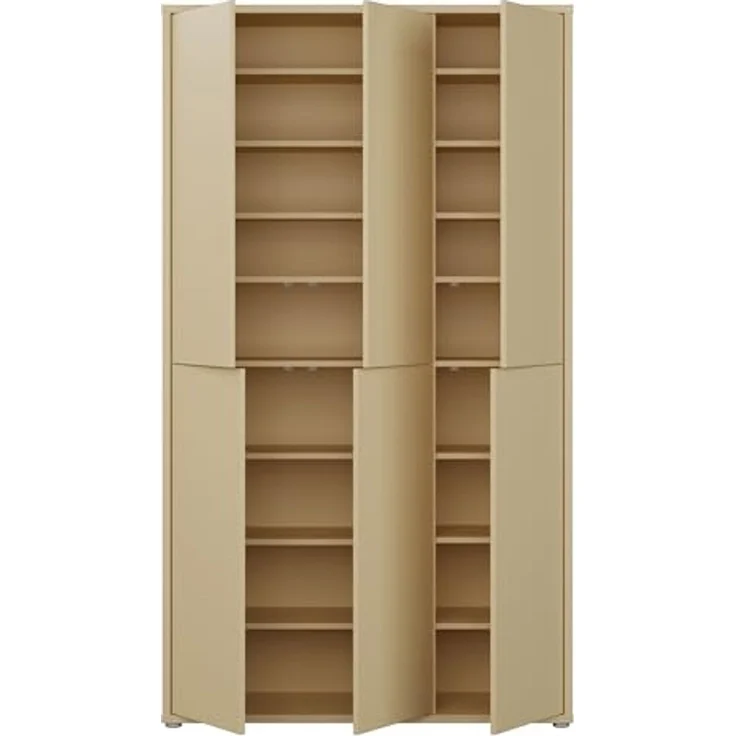 FORTE Schuhschrank Alice Springs, Schuhschrank, B/H/T 109,2/191,9/34,9 cm, 36 Paar Schuhe (B/H/T 109,2/191,9/34,9 cm) Stauraumschrank, Mehrzweckschrank, (B/H 109cm x 192cm), mit 16 Böden – Bild 4