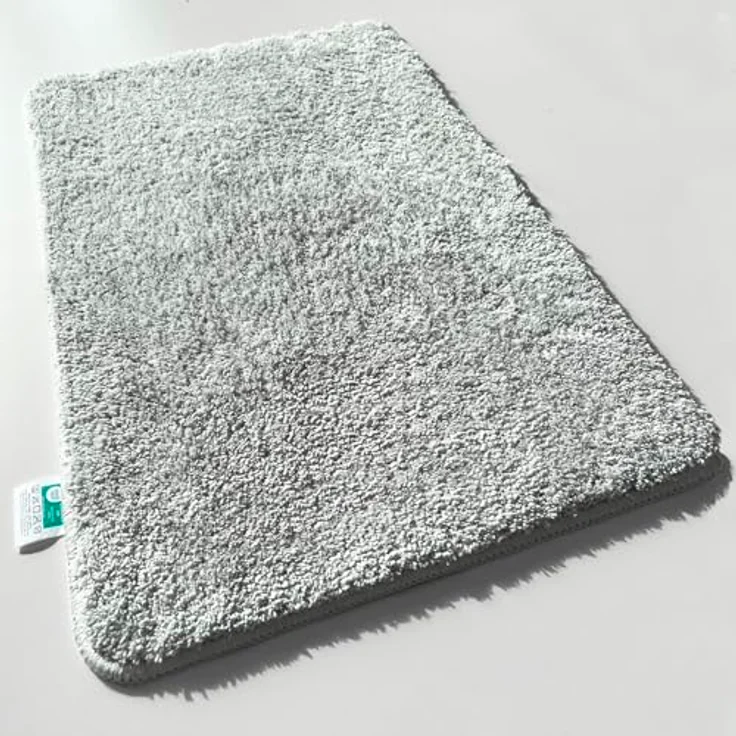 casa pura Badematte Sky Soft, Flauschiger Badezimmerteppich 70x120 cm, rutschfest und waschbar, Silbergrau, ÖKO-TEX 100 zertifiziert – Bild 1