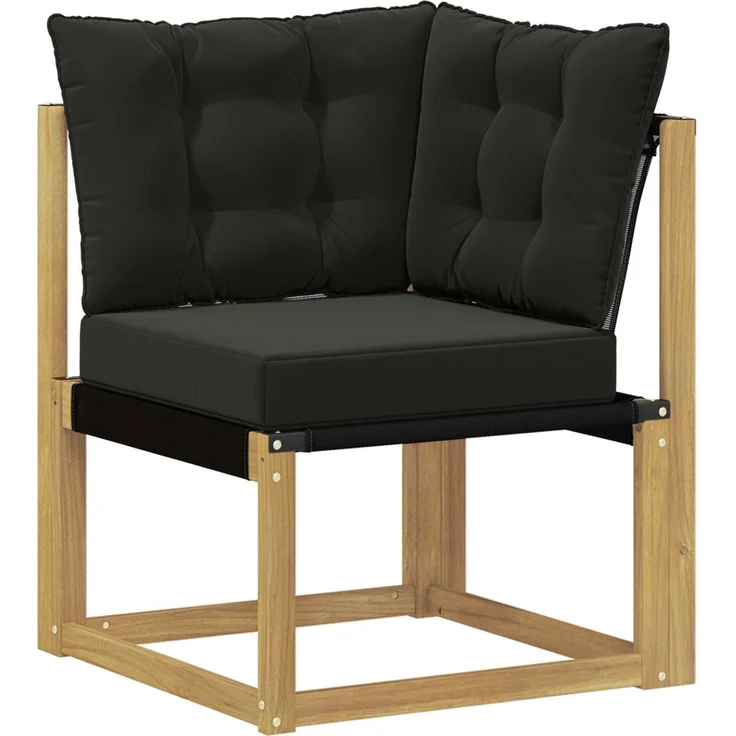 vidaXL Outdoor-Sofagarnitur mit Kissen 7 pcs Weiß und Schwarz 3389686 – Bild 6
