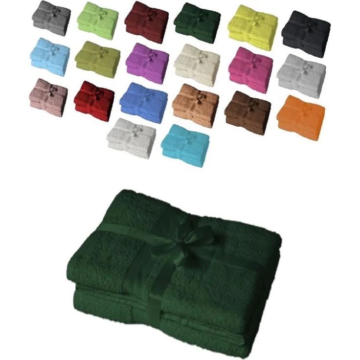 4 x Saunatuch 500 g/m² 80 x 200 cm Dunkelgrün – Bild 1