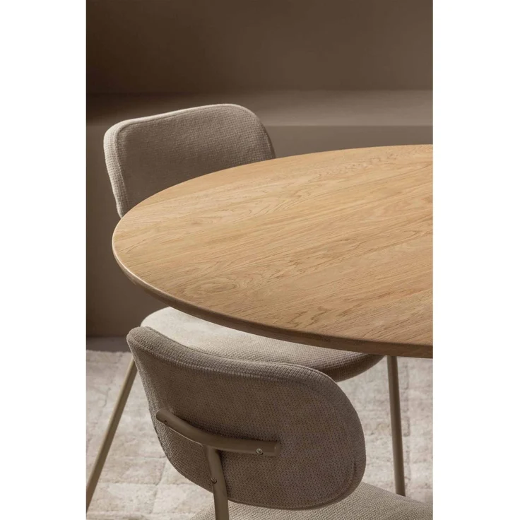 Esstisch Tablo aus Eiche FSC, modern rund mit Metallgestell, Natur, Ø120 cm – Bild 2