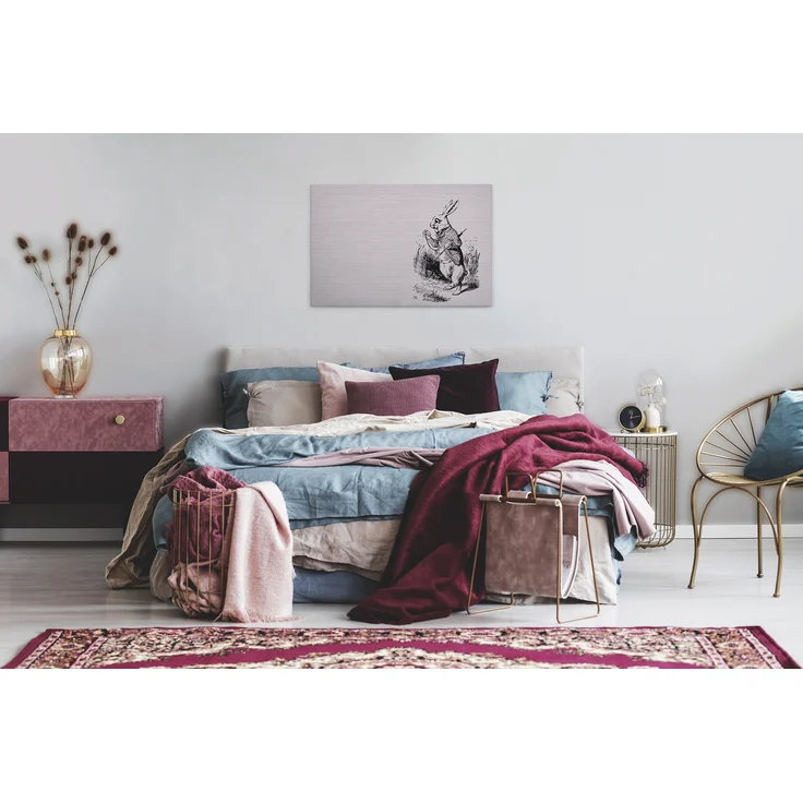 Hase Leinwandbild Schwar Beige 90x60 DD120378 Wandbild Leinwand Tier Wohnzimmer – Bild 5