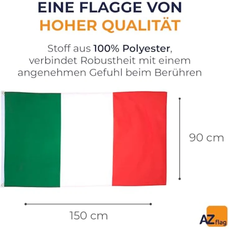 FLAGGE ITALIEN 150x90cm - ITALIENISCHE FAHNE 90 x 150 cm - flaggen AZ FLAG Top Qualität – Bild 2