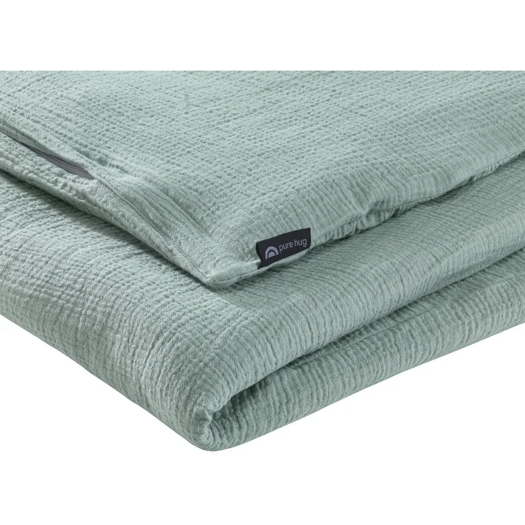 soma Bettwäsche Set Musselin 135x200 Baumwolle Graublau silber grau, Baumwolle, 2 teilig, Geschenkidee atmungsaktiv weich sale Reißverschluss Partner Sommer – Bild 3