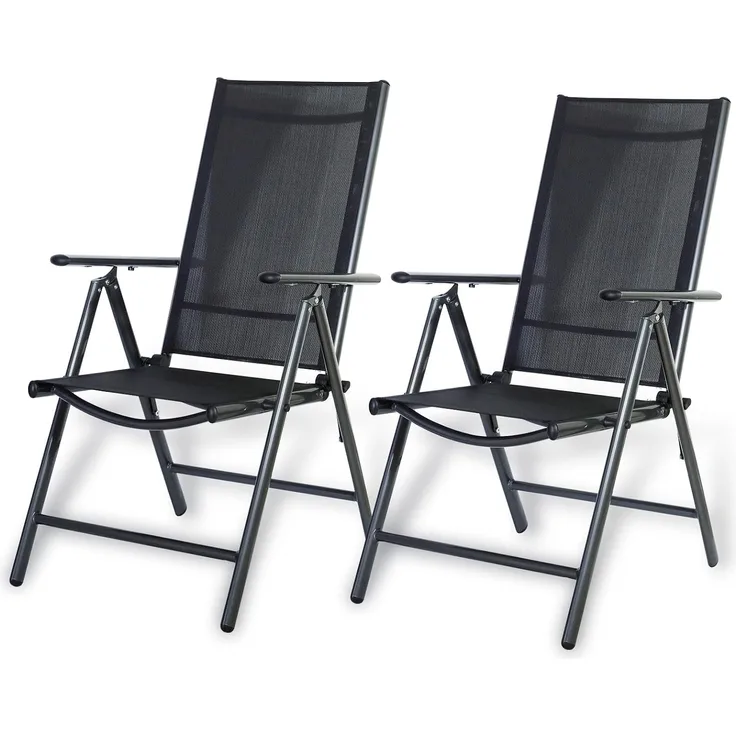 CCLIFE Balkonstühle 2er 4er Set Alu Gartenstuhl Balkonstuhl stapelbar verstellbar klappbar Belastbarkeit 120 kg Aluminium Outdoor