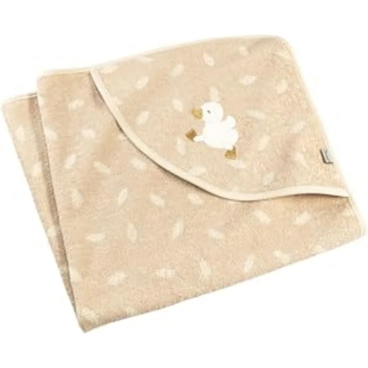 Kapuzen Badetuch aus Jacquard Frottee 80x80 cm mit Applikation Ente Edda Lou, – Bild 5