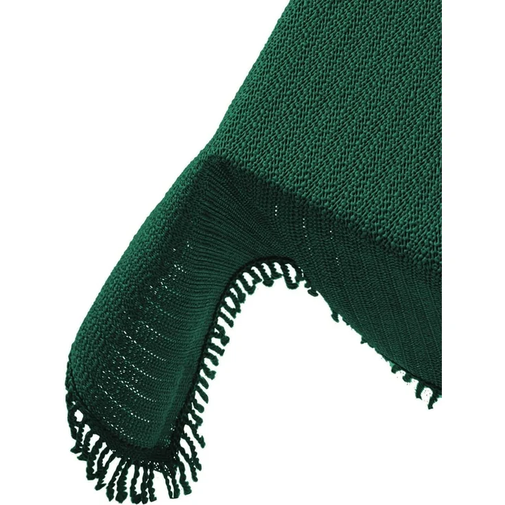 Brandsseller Gartentischdecke 130x160 cm Tischdecke mit Fransen Outdoor Tischtuch rechteckig Weichschaum für Garten, Terrasse, Balkon wetterfest rutschfest - Grün