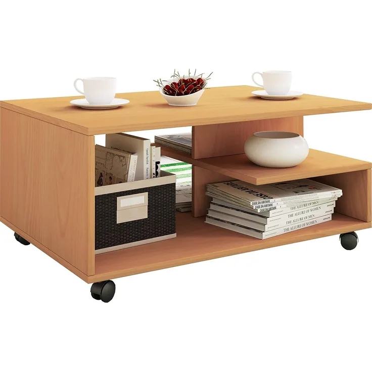 VCM Beistelltisch & Couchtisch Stango 916990 Buche H. 41 x B. 80 x T. 50 cm