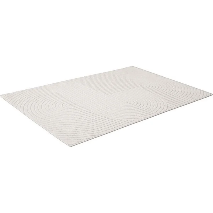 TaraCarpet Teppich TaraCarpet Zen Modern fürs Wohnzimmer Schlafzimmer und Outdoorteppich, rechteckig, Höhe: 5 mm, In&Outdoor Teppich hoch-tief 3D creme Wohnzimmer Schlafzimmer 80x150 – Bild 4