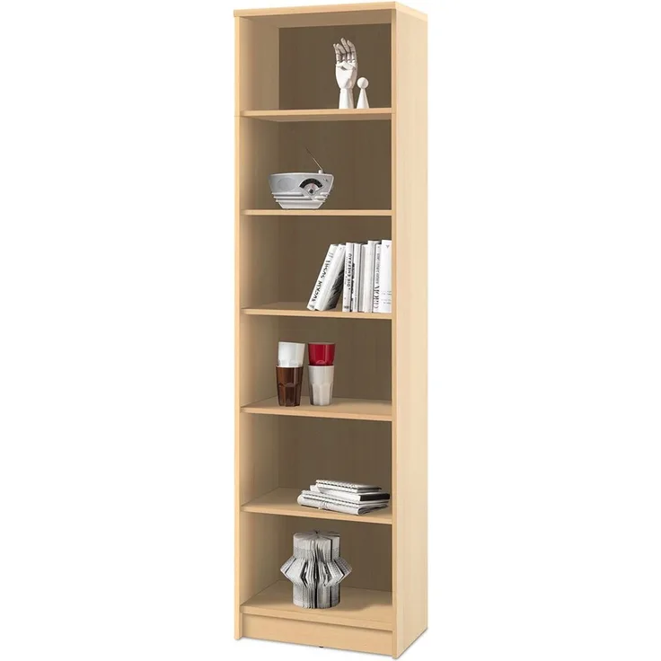 Stella Trading Optimus Regal, Holzwerkstoff, One Size, Buche Nachbildung, Regal 7 / schmal 5 E-Böden