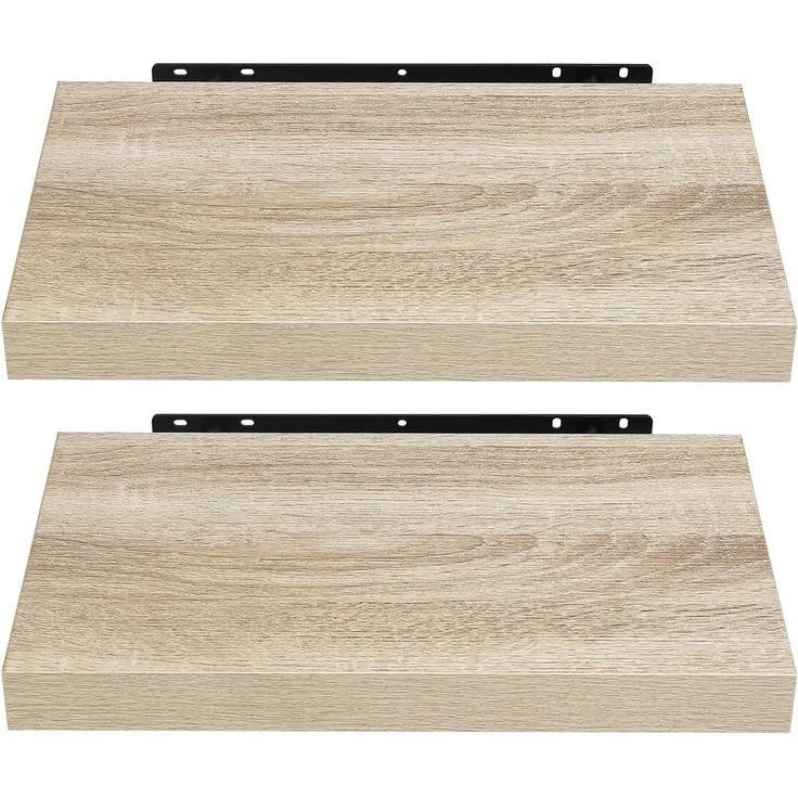 EUGAD Wandregal Wandboard 2er Set Hängeregal Holz Board Modern Sonoma Eiche 25 x 23 x 3,8 cm 0079QJ-2