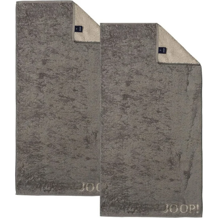 JOOP! Handtuch 2 Stück Joop! Handtuch Classic Graphit Taupe 1600-70 50x100, Walkfrottier, 100% Baumwolle – Bild 1