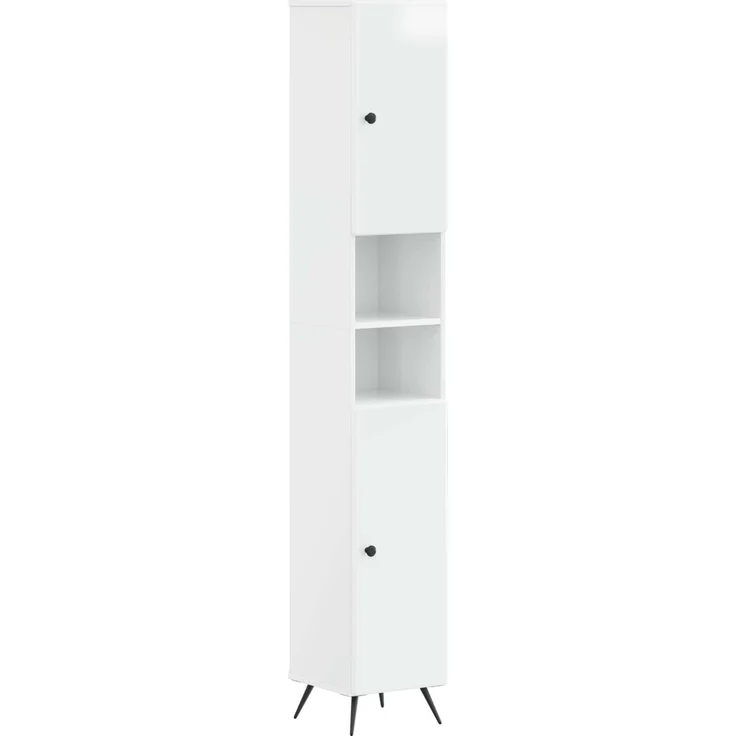 vidaXL Badezimmerschrank mit offenem Regal BREDA Hochglanz Weiß 897479 – Bild 1