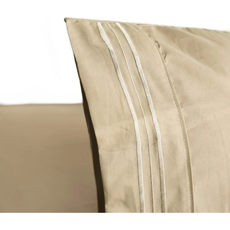 Bettwäsche 200 x 220 cm mit 2 Kissenbezüge 50 x 70 cm - 4-teilig für 2 Personen Beige – Bild 3