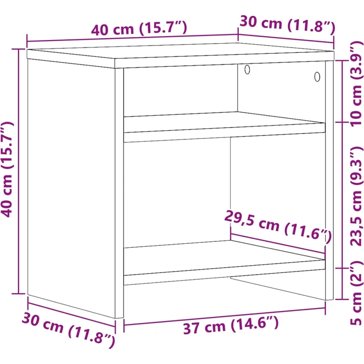 vidaXL Nachttisch Altholz-Optik 40x30x40 cm Holzwerkstoff 855762 – Bild 9