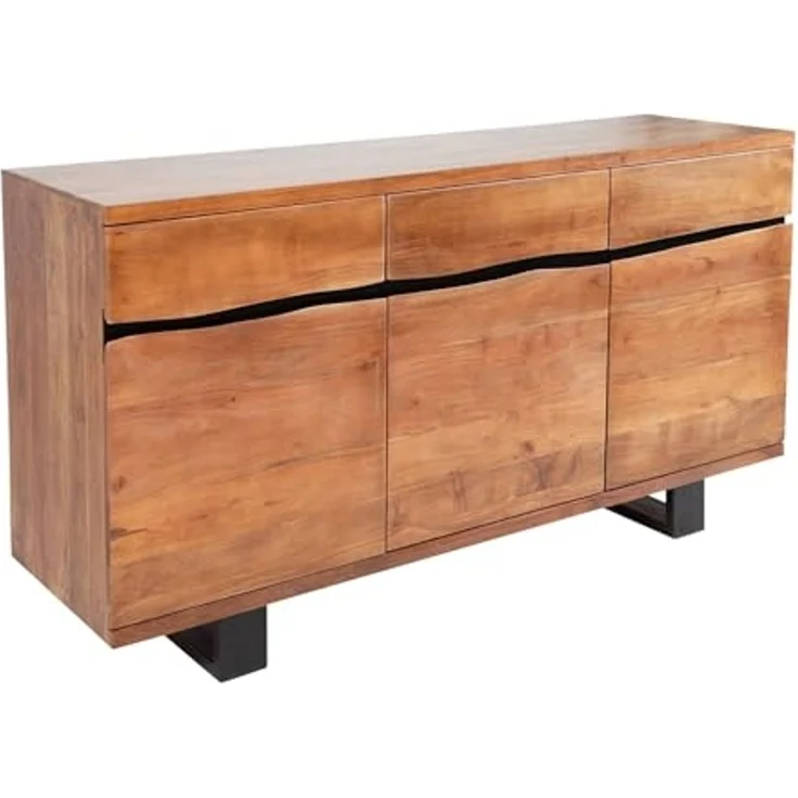 riess-ambiente Sideboard MAMMUT 160cm honigfarben (Einzelartikel, 1 St), Massivholz · Baumkante · Metall · Kommode · Wohnzimmer – Bild 1