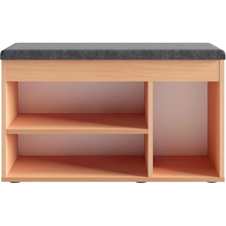KOMTO Schuhbank Mit Sitzfläche Schuhregal Bank mit Stauraum Schuhschrank mit Sitzbank, für 6 bis 8 Paar, Spanplatte, Sofia 100 x 48 x 32 cm – Bild 5