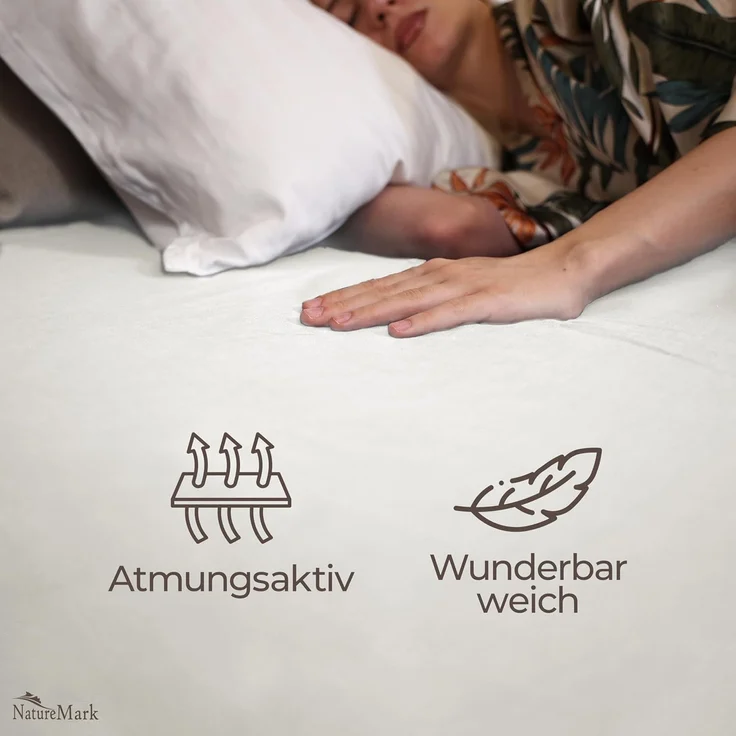 GREEN MARK Textilien Klassische Bettlaken | Betttuch | Laken | Leintuch | Haustuch 100% Baumwolle ohne Gummizug vielen Größen und Farben Größe: 180x275 cm, Natur/Creme – Bild 2