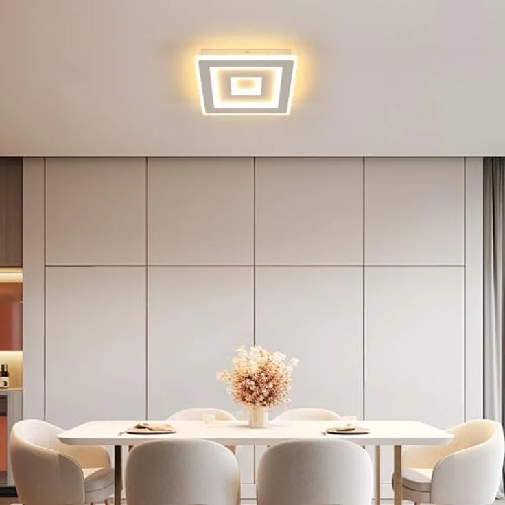 Comely LED Deckenleuchte Quadrat, 28cm 36W Moderne Deckenlampe Quadratisch Weiß LED Deckenbeleuchtung für Schlafzimmer, Wohnzimmer, Flur, Warmes Licht 3000K – Bild 10