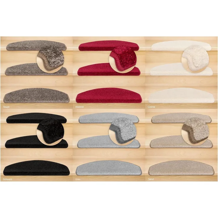 Metzker® Stufenmatte Stufenmatten Fuerth Halbrund Einzeln und SparSet's, halbrund, Höhe: 9 mm