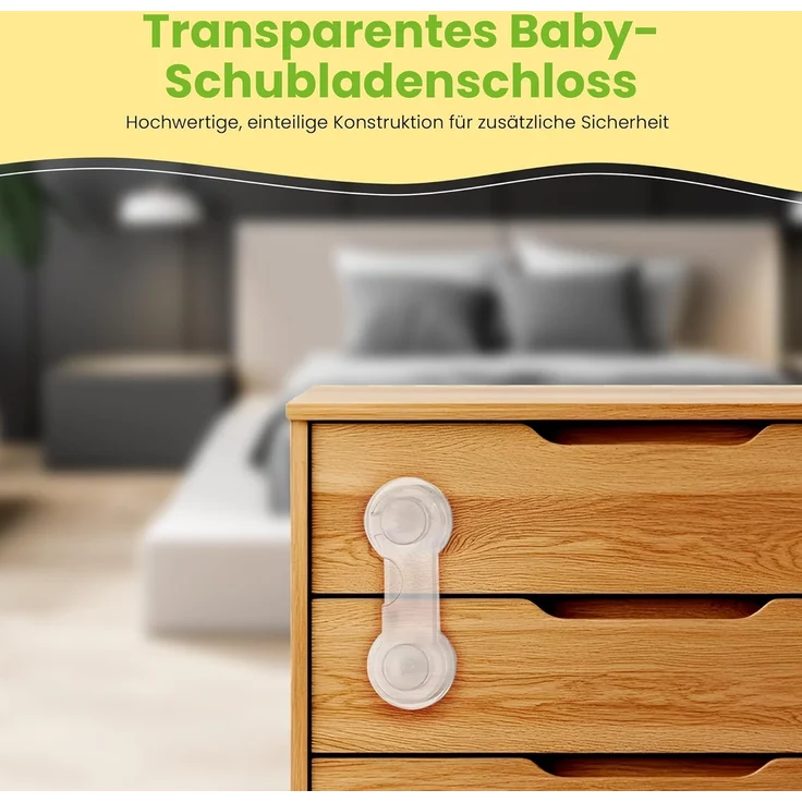 10 Stk. Offgridtec Türsicherung für Baby Schubladensicherung Kindersicherung Türriegel Transparent – Bild 2