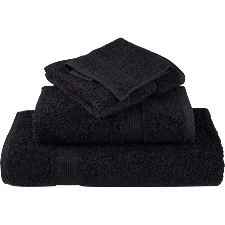 vidaXL Premium-Duschtücher SOLUND 10 Stk. Schwarz 70x140 cm 600 g/m² 137430 – Bild 4