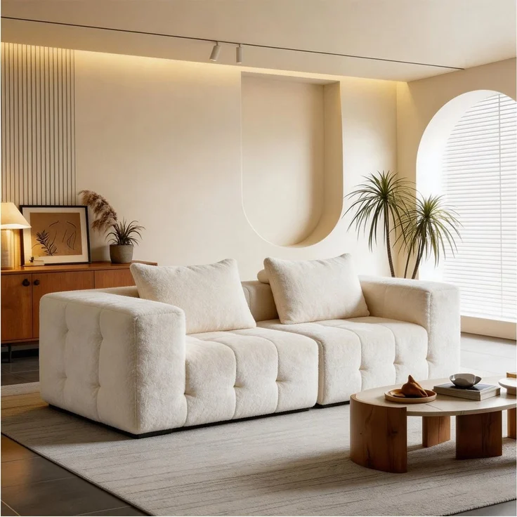 HomeMiYN Ecksofa 210cm L-Form 2-3 Sitzer Modular Ecke sofa für wohnzimmer, 2 Teile, Ohne Montage & Vakuumkomprimiert 180kg Belastbar mit Schlaffunktion – Bild 1
