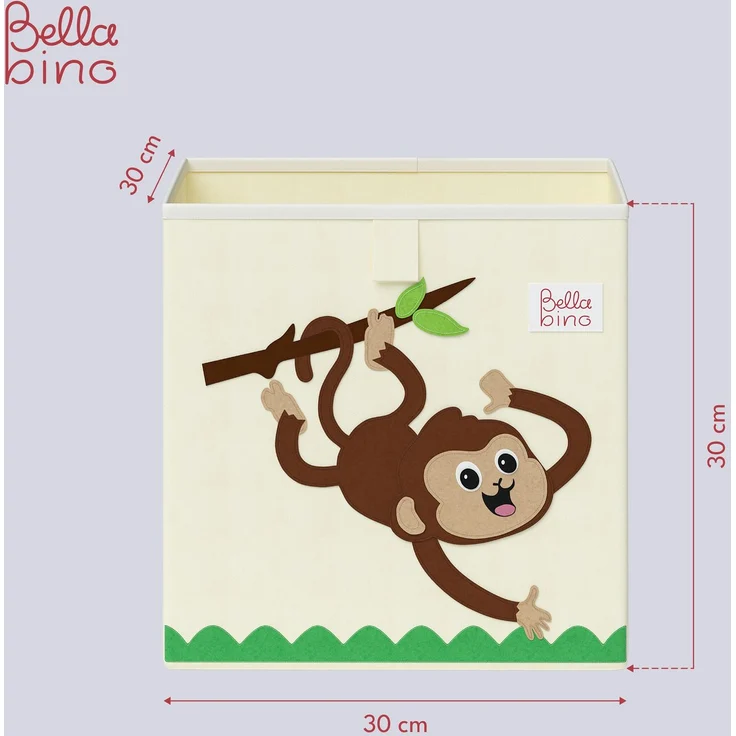 Bellabino 'Helme' Aufbewahrungsboxen, Affe/Löwe, beige, 2er-Set – Bild 2