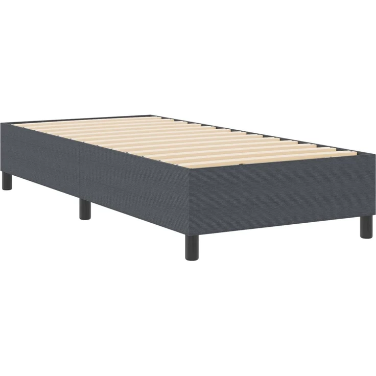 vidaXL Plattformbettgestell Dunkelgrau 100 x 200 cm Cordstoff 3337393 – Bild 2