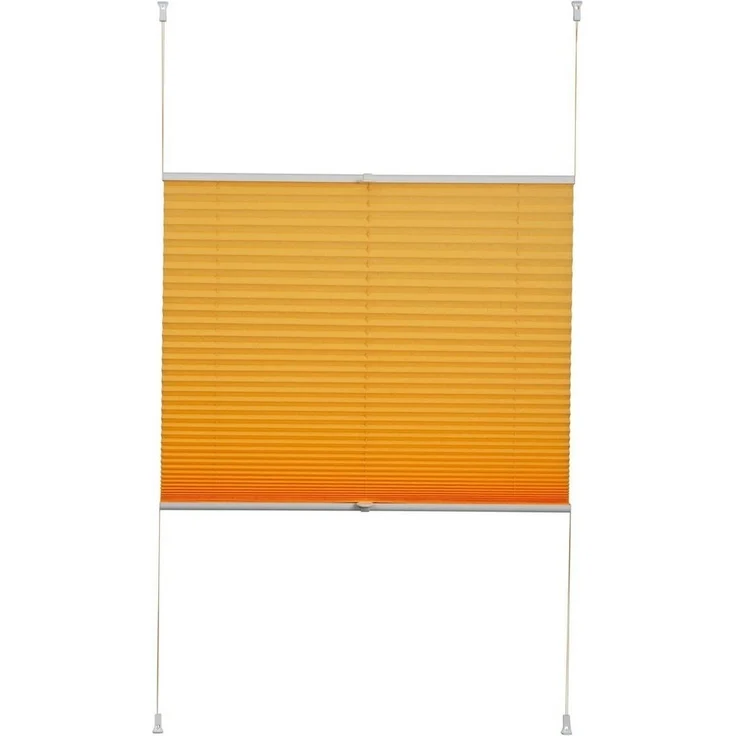 K-Home® Klemmfix-Plissee Gelb B95 x H210 cm Lichtschutz +++ Moderne Crushed Optik +++ – Bild 3