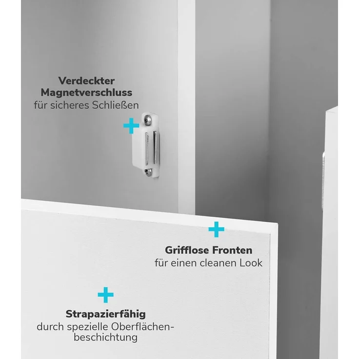 mokebo Wäscheschrank Der Wäschehüter (1-türig) Wäschekorb oder Wäschesammler mit Magnetverschluss in Weiß – Bild 8