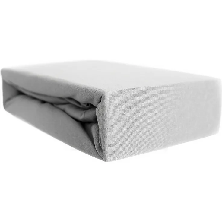 Jersey Spannbettlaken 100% Baumwolle 120-130x200 cm + 25 cm Rundumgummizug Grau