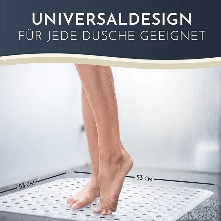 Homerella Duschmatte rutschfest Kinder - 100% BPA frei Inkl. 2 Haken zum Aufhängen 53x53cm, Antirutschmatte Dusche Baby hautintensiv & schimmelresistent, - Duscheinlage maschinenwaschbar – Bild 2