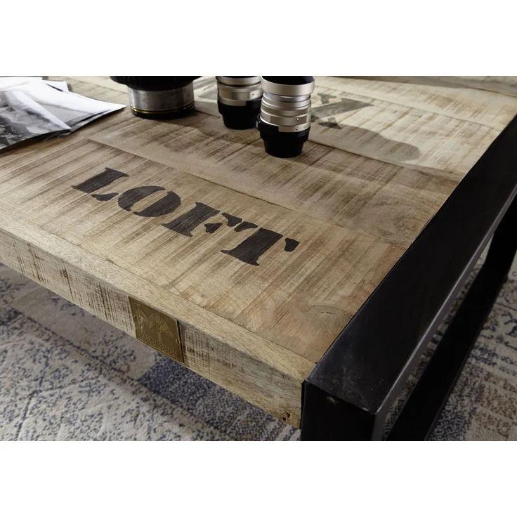 Couchtisch Mango 140x80x40 natur bedruckt FACTORY #111 – Bild 2