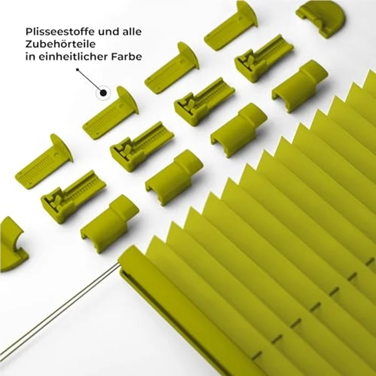 Sonello Plissee Klemmfix ohne Bohren 45x140 cm Olivgrün Faltrollo Plisseerollo Jalousie für Tür & Fenster Blickdicht Sichtschutz Sonnenschutz Fertifplissee Rollo – Bild 2