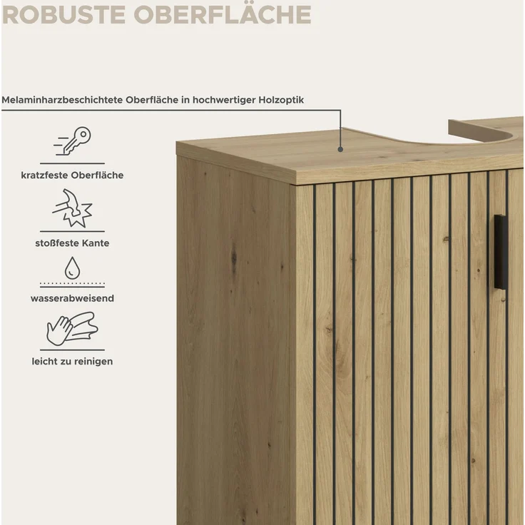 Badkombination B/H/T: 150x192x30 cm in Artisan Oak Nachbildung und -- – Bild 9