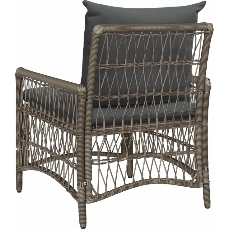 vidaXL Gartenstuhl mit Kissen Grau 73 x 61 x 77 cm Poly-Rattan 42006219 – Bild 4