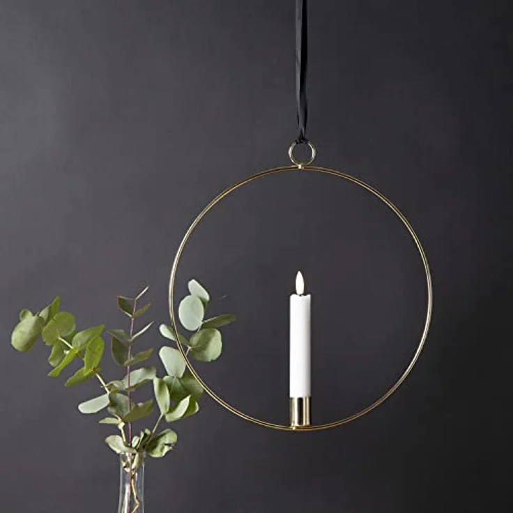 MARELIDA Hängeleuchte Dekoring mit LED Kerze Flamme mit Aufhänger 28,5cm Timer Batterie, LED Classic, warmweiß (2100K bis 3000K) – Bild 6