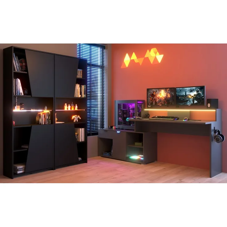 Parisot Work Gaming Set in schwarz und grau mit LED