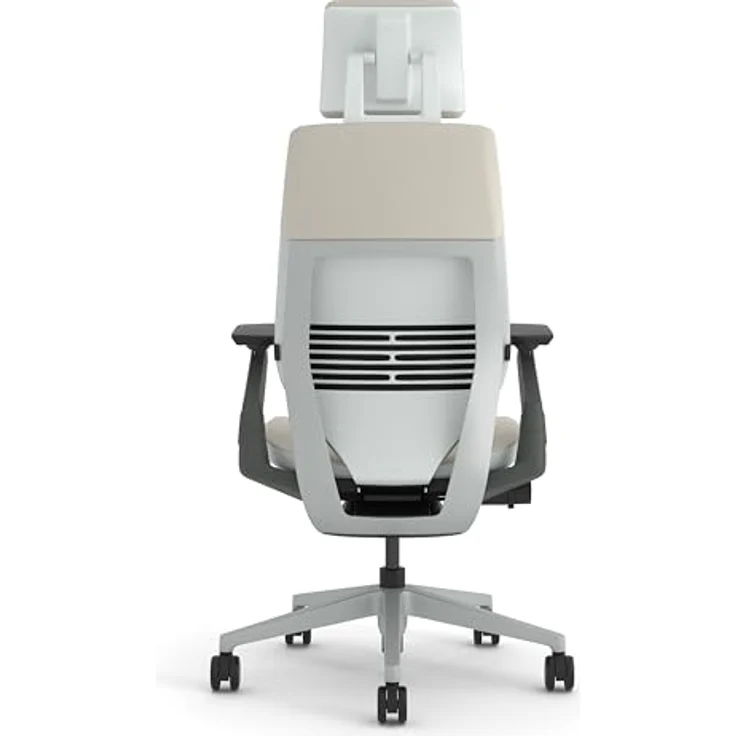 Steelcase Gesture Ergonomischer Bürostuhl mit 360° Armlehnen, 3D-Live Back Lumbalstütze, anpassbarer Kopfstütze Beige – Bild 6