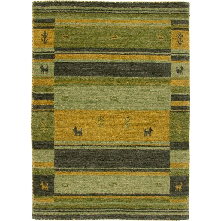 Gabbeh Teppich - Softy - 90x60 cm - grün