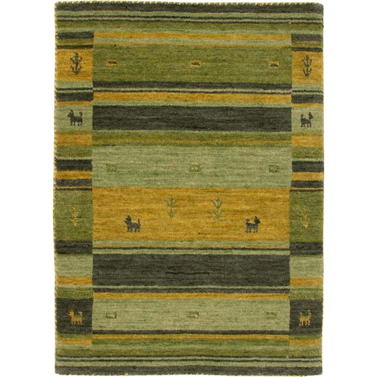 Gabbeh Teppich - Softy - 90x60 cm - grün – Bild 1