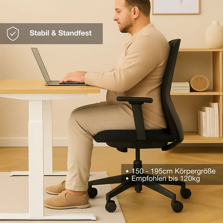ASSMANN Bürostuhl Streamo mit Polsterrücken Beige 48x64x116cm Textil – Bild 5