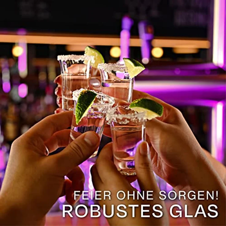 Praknu Schnapsglas 12er Set Schnapsgläser 4 cl - Shotgläser für jede Party - Stamperl, Glas, Spülmaschinenfest - Standfest dank dickem Boden - Pinneken, Pinnchen – Bild 5