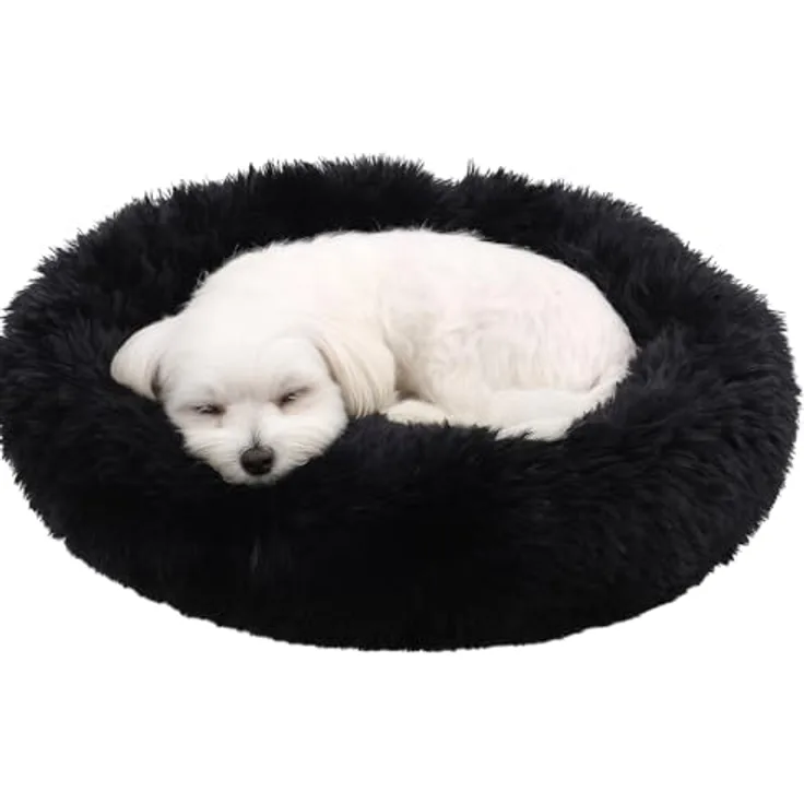 Flamingo Tierbett Korb Pacha rund schwarz