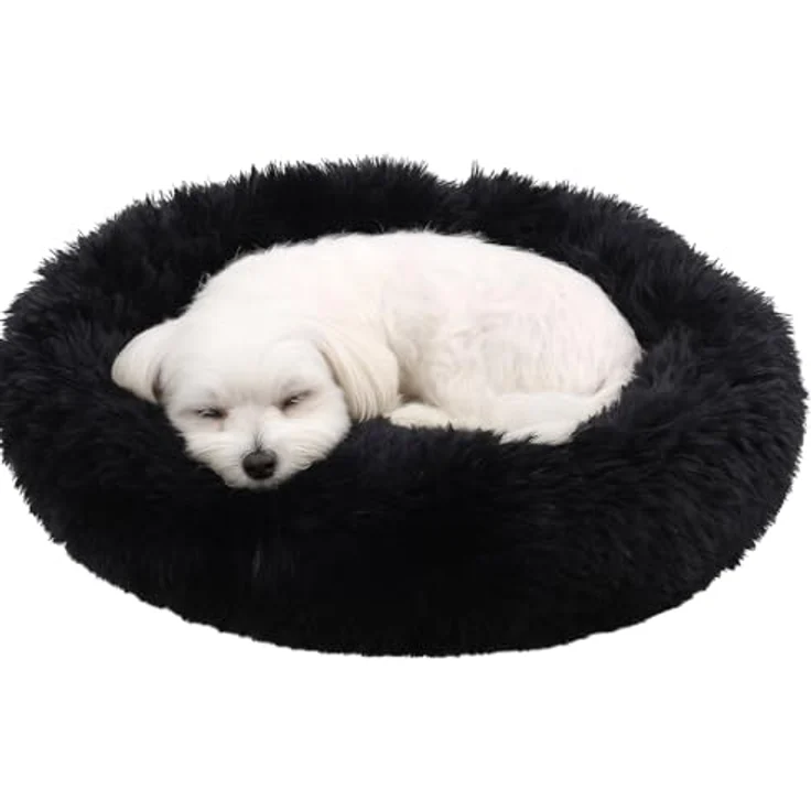 Flamingo Tierbett Korb Pacha rund schwarz – Bild 1