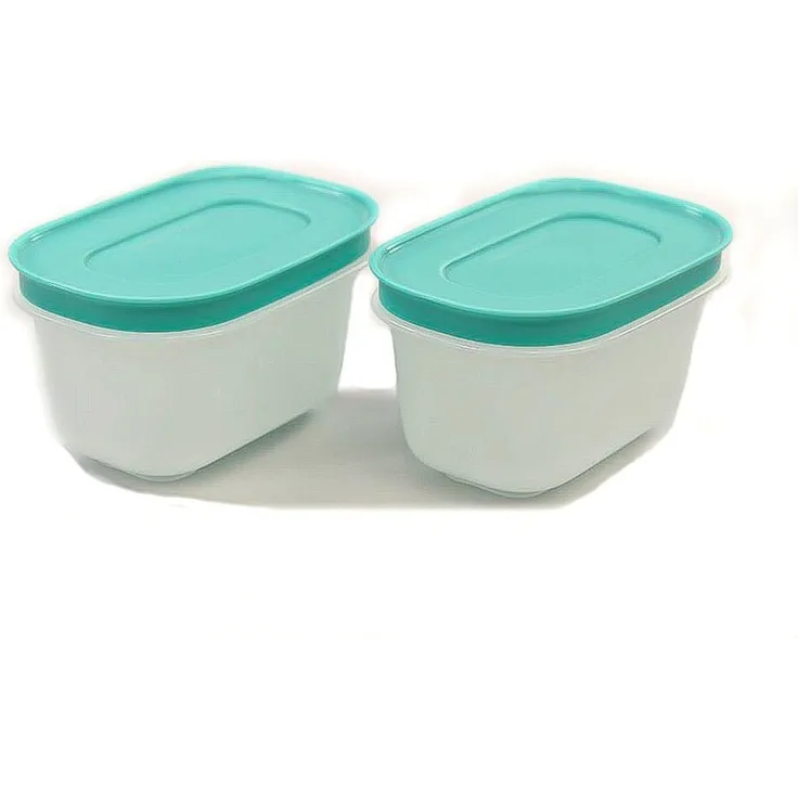 TUPPERWARE Frischhaltedose Gefrier-Behälter Eiskristall 170 ml (2) minze-weiß