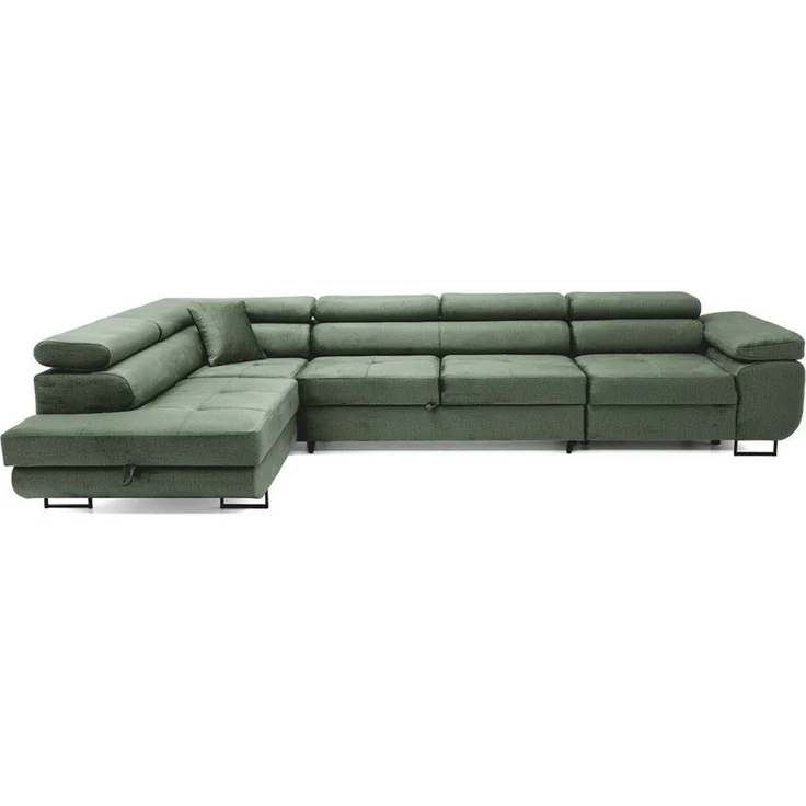 Muffo Ecksofa Wild Maxi mit Schlaffunktion inkl. Montage, L-form Couch mit Bettkasten XL, 6-fach verstellbare Kopfstützen – Bild 4