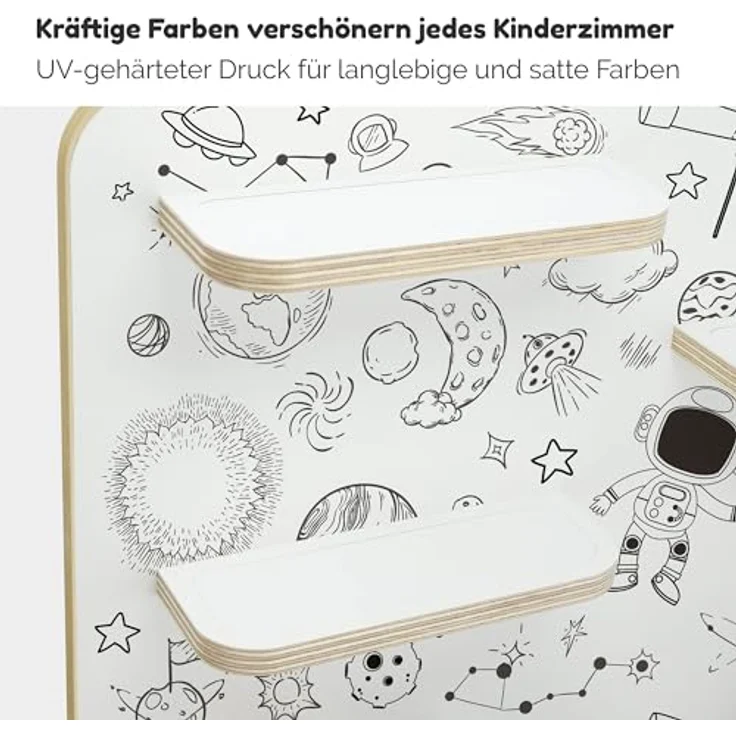 stadtecken Holzregal für Musikbox I Geeignet für die Toniebox und ca. 50 Tonies I Perfekte Tonie Aufbewahrung im Kinderzimmer I Zum Aufstellen oder Aufhängen (Space, Groß) – Bild 6